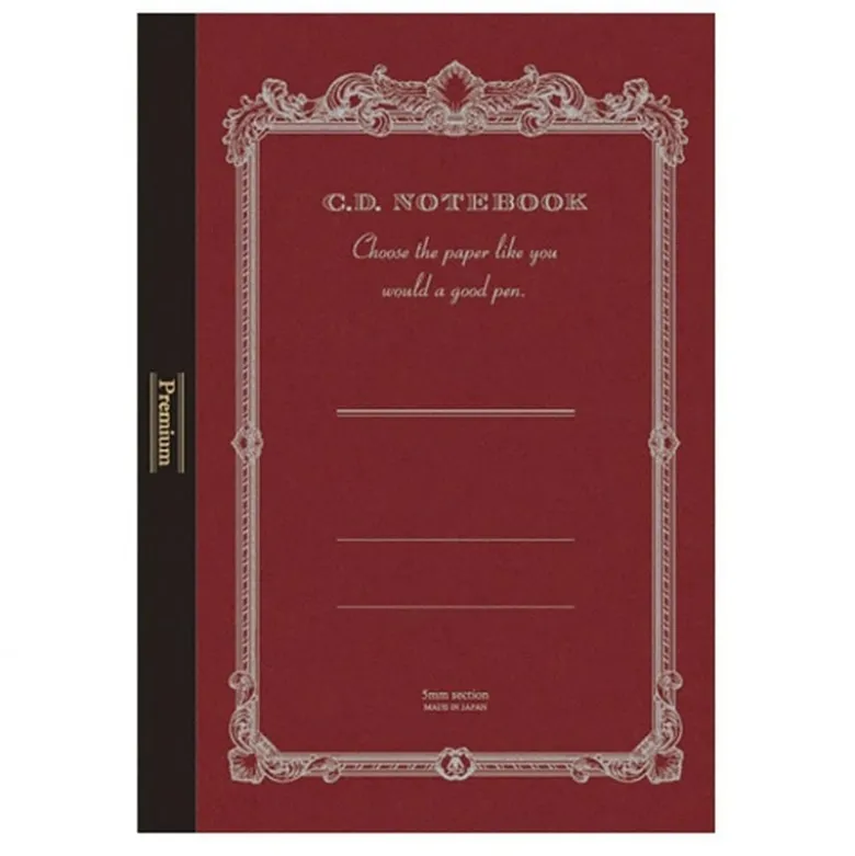 Apica | Cuaderno Premium A5 Silky Red (Cuadros)