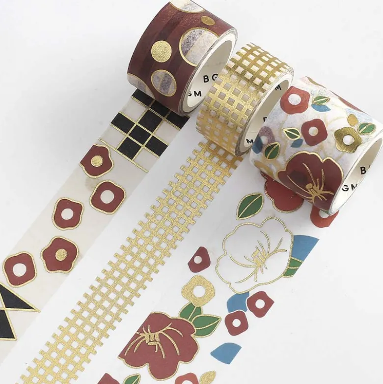 BGM | Set de Washi Tapes Kimono Colors Camellia Flowers