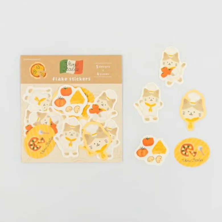Furukawashiko | Pegatinas Flake Viva Italia Pizza Cat