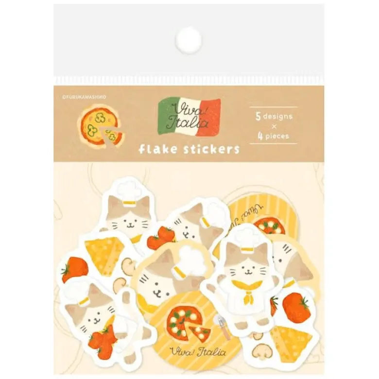 Furukawashiko | Pegatinas Flake Viva Italia Pizza Cat