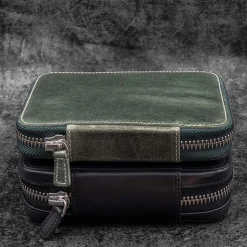 Galen Leather | Funda Expansi-Pouch Leather Wide 10 Slots Pen Case A6 Zip Folio Black