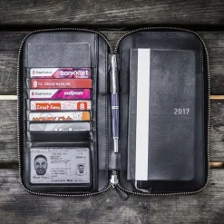 Galen Leather | Funda Leather Zippered Hobonichi Weeks Cover Black