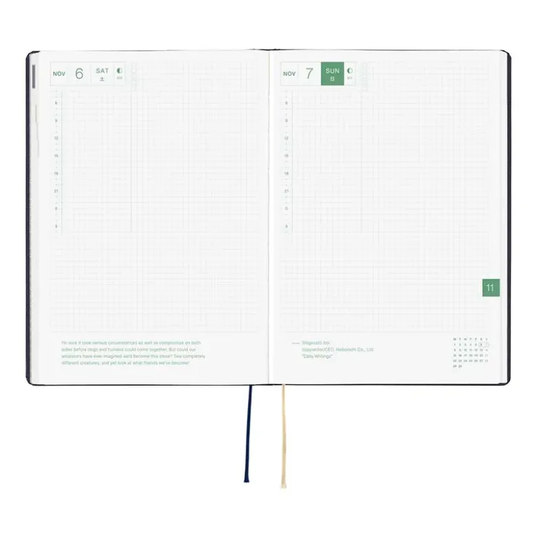 Hobonichi | Agenda Hobonichi HON A5 Slash Navy 2027