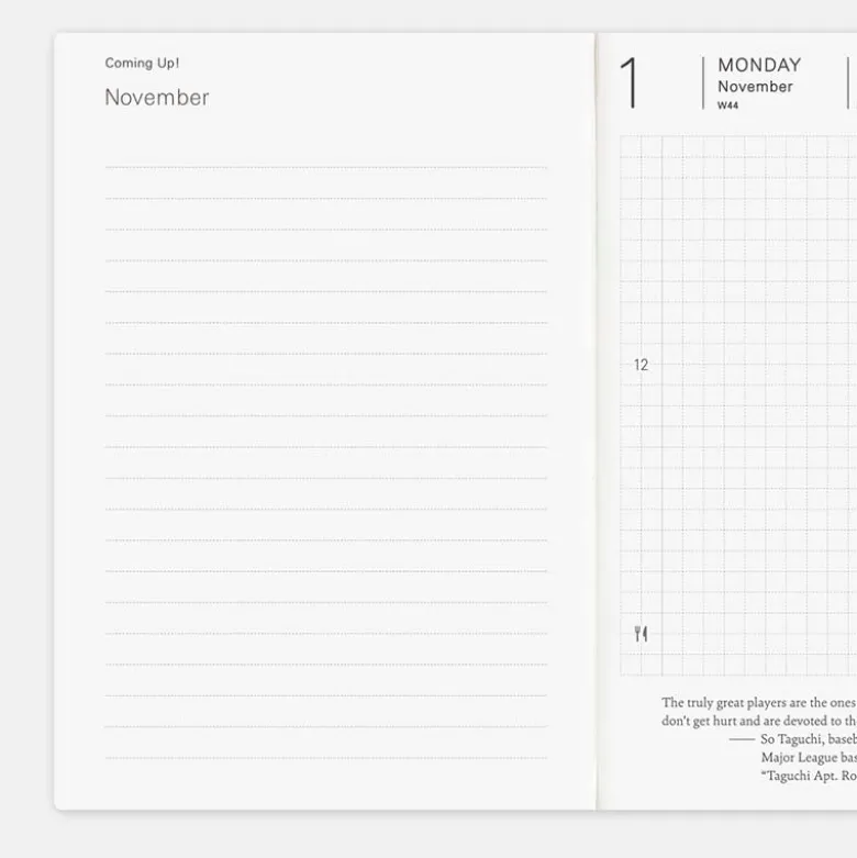 Hobonichi | Agenda Hobonichi Techo A6 Planner (Inglés) 2027
