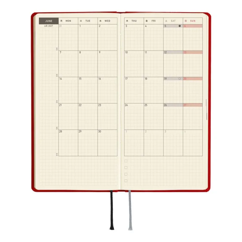 Hobonichi | Agenda Hobonichi Weeks Colors: Poppy Red 2027