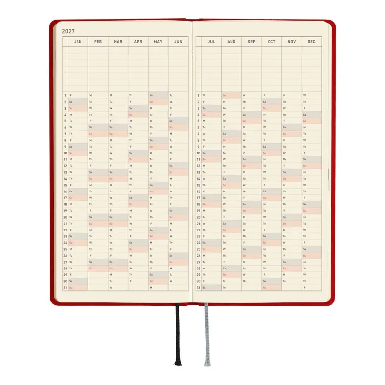 Hobonichi | Agenda Hobonichi Weeks Colors: Poppy Red 2027
