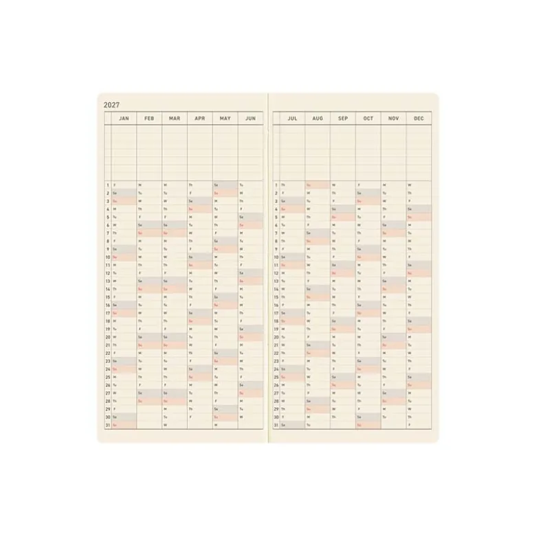 Hobonichi | Agenda Hobonichi Weeks White Line: Black 2027