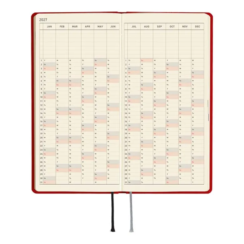 Hobonichi | Agenda Hobonichi Weeks MEGA Colors: Poppy Red 2027