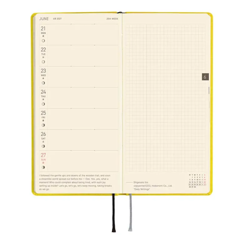 Hobonichi | Agenda Hobonichi Weeks MEGA Colors: Canaria Yellow 2027