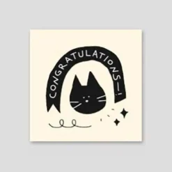 Iconic | Mini Tarjeta de Felicitación Doodle Congratulations Blue