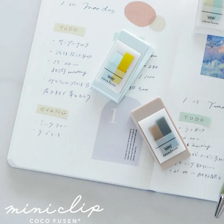 Kanmido | Mini Clip con Marcapáginas Coco Fusen Misty Mint