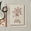 Katie Leamon | Tarjeta de Felicitación Gingham Plant Birthday