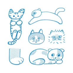 King Jim | Set de 6 Sellos Transparentes Kori Jirushi Cat Set
