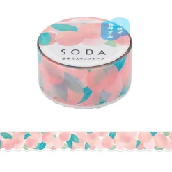 King Jim | SODA Transparent Pet Tape Peach (20mm)