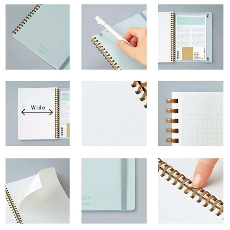 Kokuyo | Cuaderno Soft Ring Sooofa A6 Blue (Cuadros)