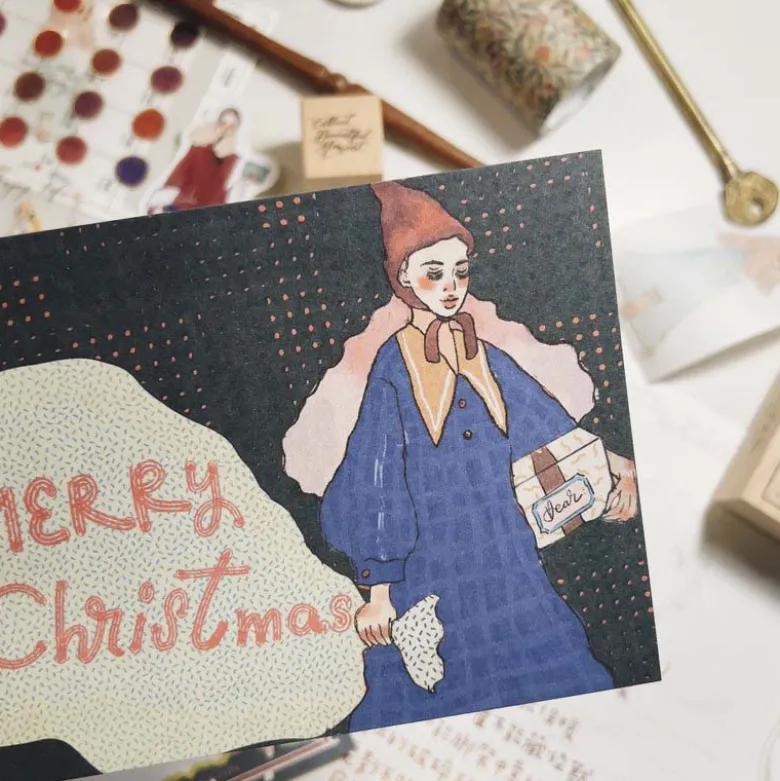 La Dolce Vita | Postal Christmas Red Hat