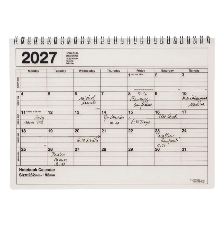 Mark's | Cuaderno Calendario 2027 M Ivory