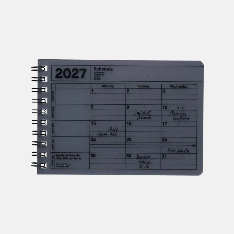 Mark's | Cuaderno Calendario 2027 Mini Black