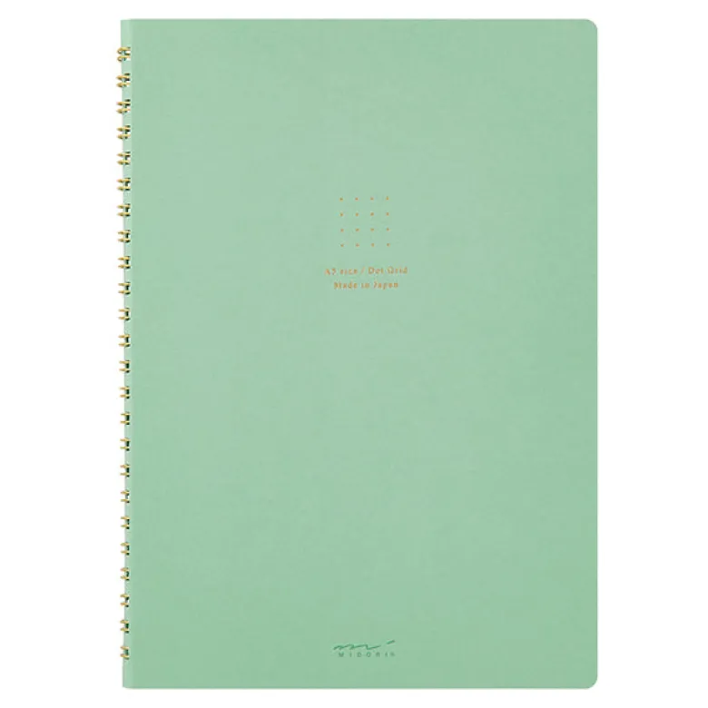 Midori | Cuaderno Anillas Color A5 Puntos Green