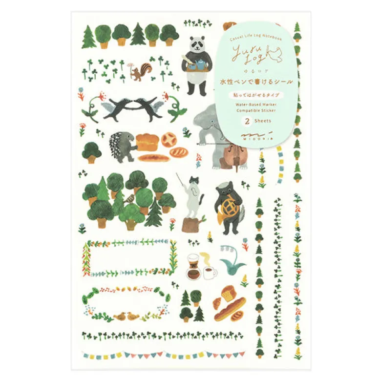 Midori | Pegatinas Yuru Log Forest Animal (2pc)