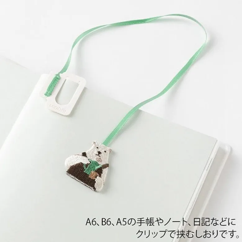 Midori | Punto de Libro Clip Bordado Oso Polar