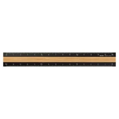 Midori | Regla de Aluminio y Madera 15cm Black