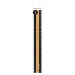 Midori | Regla de Aluminio y Madera 15cm Black