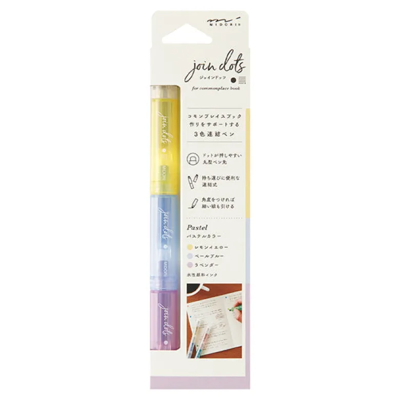 Midori | Rotulador Multicolor Connecting Pen Join Dots Pastel