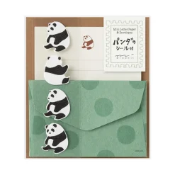 Midori | Set de Cartas Mini con Pegatinas Panda