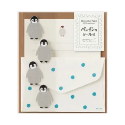 Midori | Set de Cartas Mini con Pegatinas Penguin