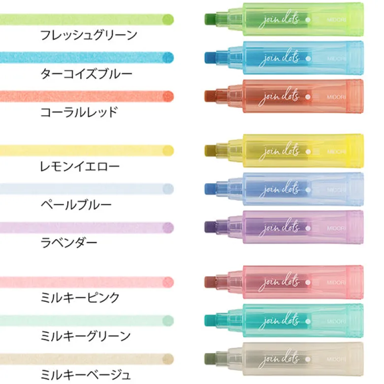 Midori | Set de 3 Rotuladores Multicolor Connecting Pen Join Dots Right