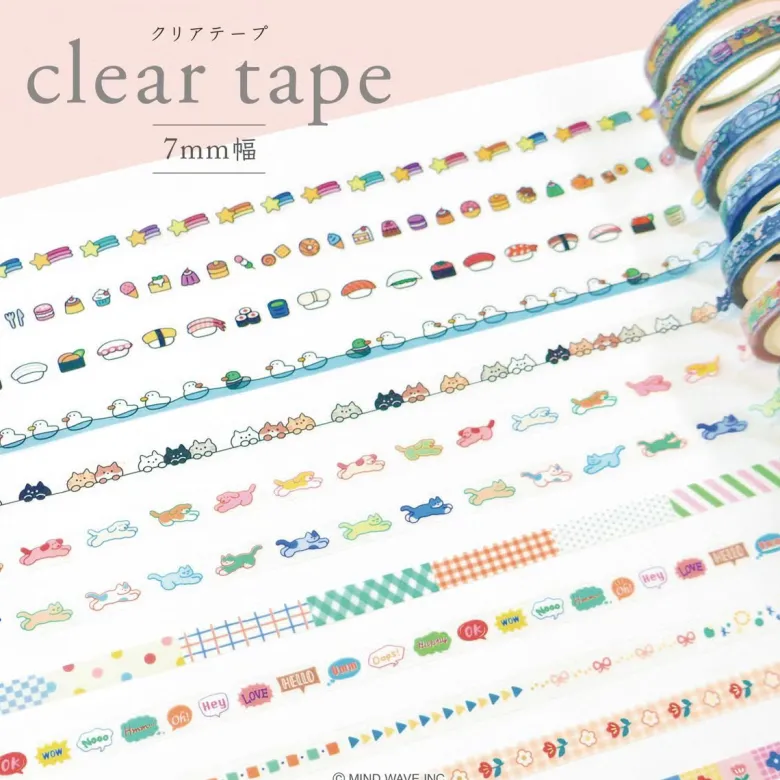 Mind Wave | Pop Color Decoration Slim Clear Tape