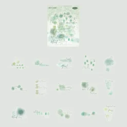 Mo Card | Pegatinas Multi Color Watercolor Shop Breathing Green Tide