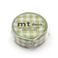 MT Masking Tape | Gingham Check Light Moss Green Washi Tape
