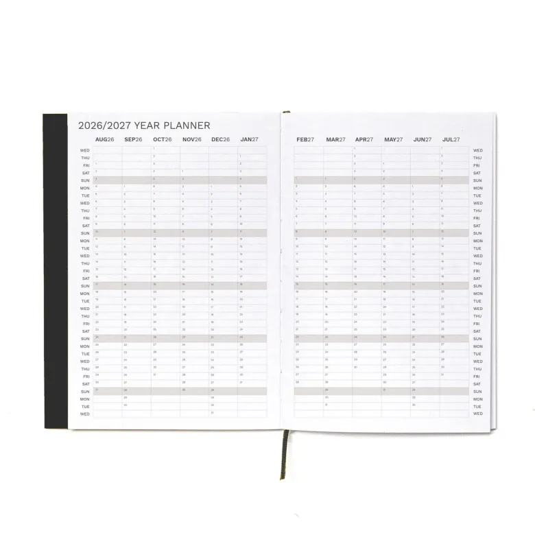Octagon | Agenda Weekly Planner A5 Black 2026-2027 (Semanal)