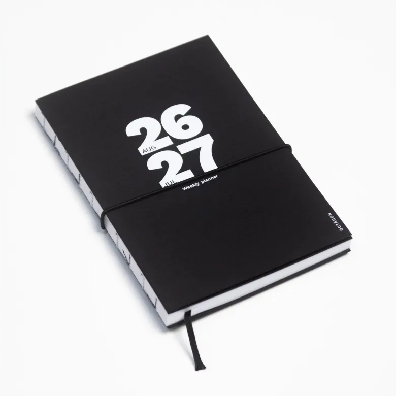 Octagon | Agenda Weekly Planner A5 Black 2026-2027 (Semanal)