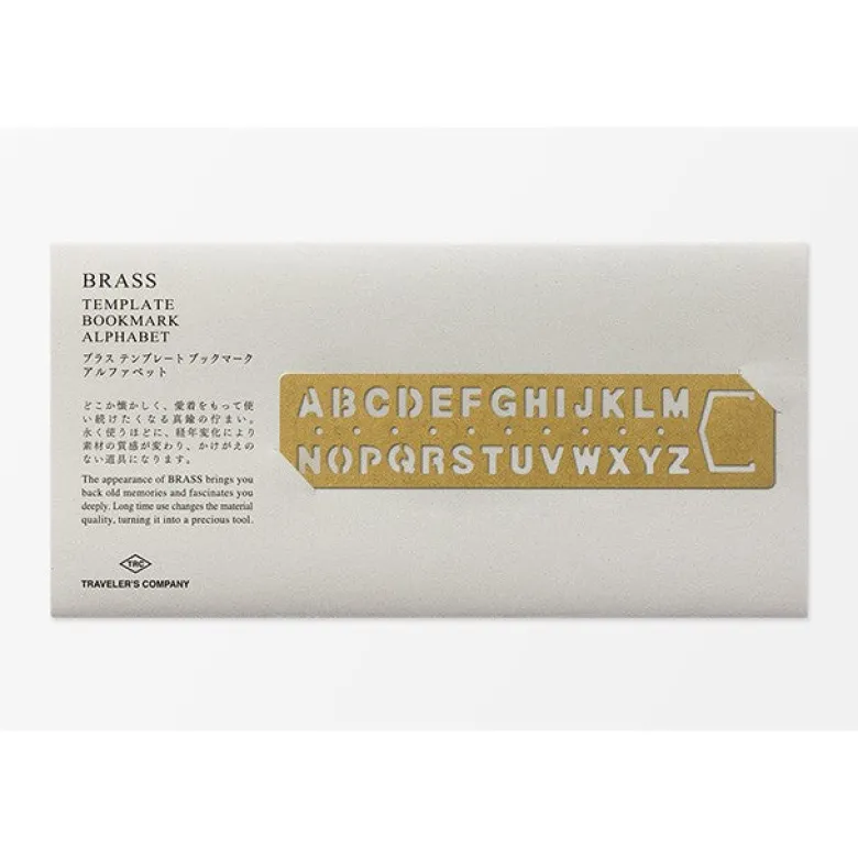 Traveler's Company | Marcapáginas Brass Template Alphabet