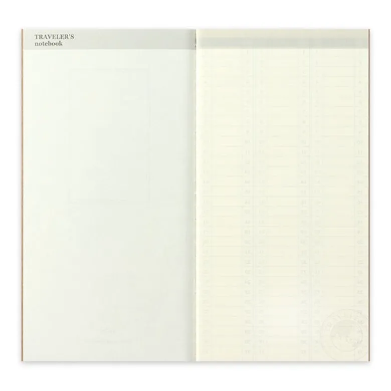 Traveler's Company | Recambio Regular 018 Planificación Semanal Vertical