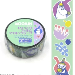 World Craft | Moomin Flower Light Green Clear Tape