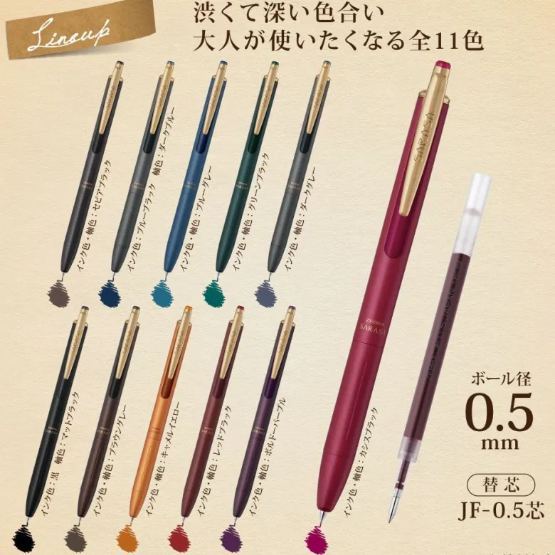Zebra | Bolígrafo Metálico Sarasa Grand Clip 0.5mm Camel