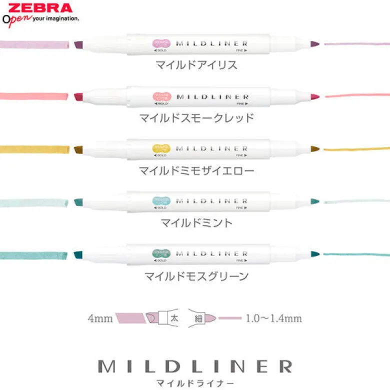 Zebra | Subrayadores Mildliner Colores Calm (Individual)